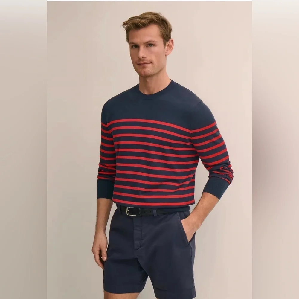 Brooks Brothers Navy and White Sweater